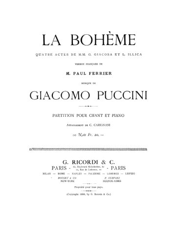 Giacomo Puccini - La Bohème, Acte I